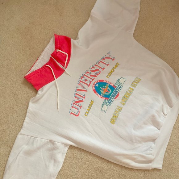 Vintage Oversized University Hoodie | White - Picture 1 of 9